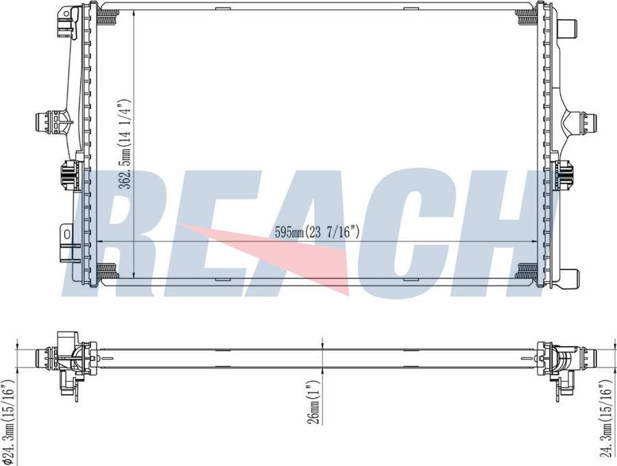 REACH 1.41.13905.026 - Радиатор, охлаждение двигателя abcparts.ee