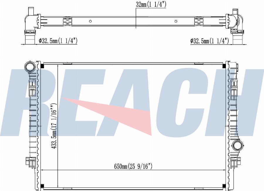 REACH 1.41.13529.132 - Радиатор, охлаждение двигателя abcparts.ee