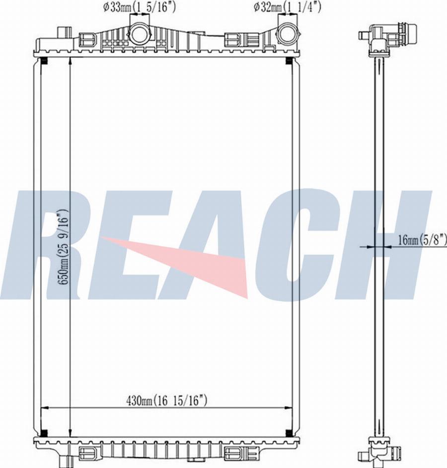 REACH 1.41.13578.016 - Радиатор, охлаждение двигателя abcparts.ee