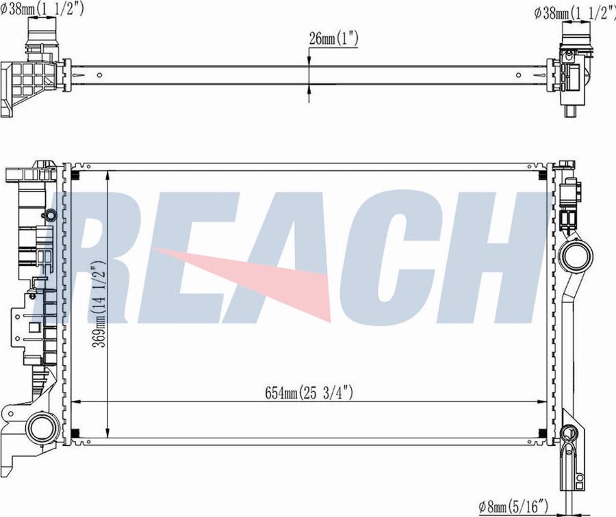 REACH 1.41.13699.026 - Радиатор, охлаждение двигателя abcparts.ee