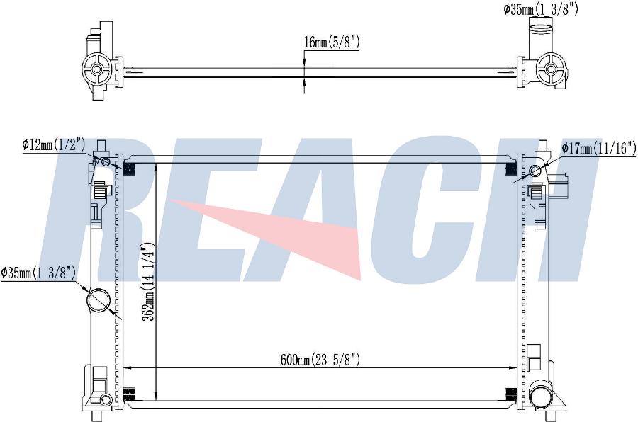 REACH 1.41.13666.016 - Радиатор, охлаждение двигателя abcparts.ee