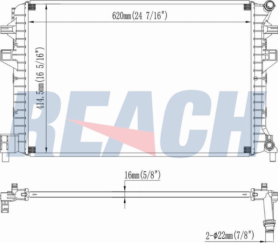REACH 1.41.13865.016 - Радиатор, охлаждение двигателя abcparts.ee