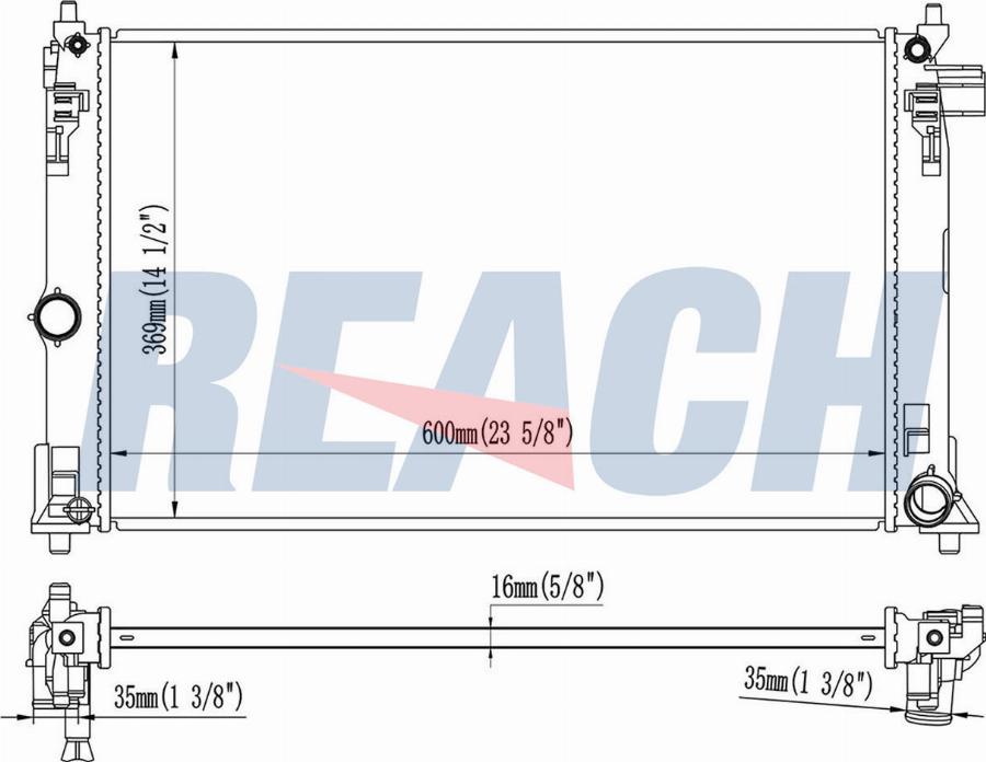 REACH 1.41.13805.016 - Радиатор, охлаждение двигателя abcparts.ee