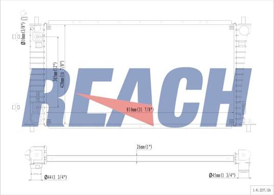 REACH 1.41.2257.126 - Радиатор, охлаждение двигателя abcparts.ee