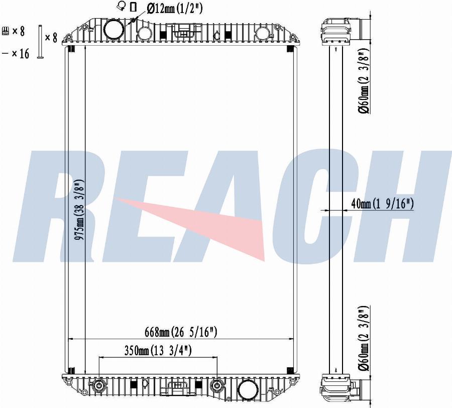 REACH 1.42.10032.142 - Радиатор, охлаждение двигателя abcparts.ee