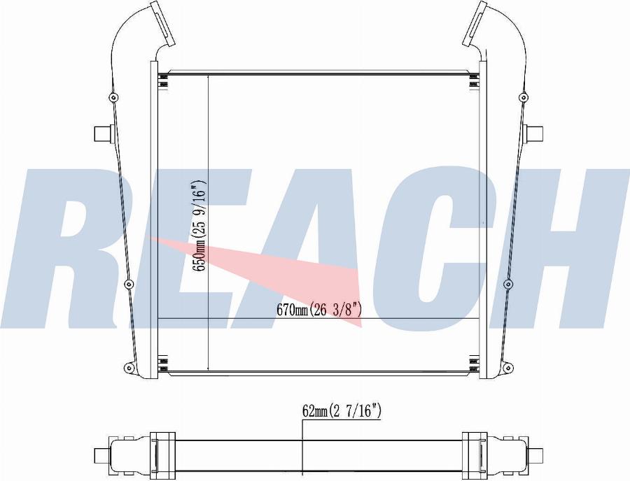 REACH 1.61.1072.2L - Интеркулер, теплообменник турбины abcparts.ee