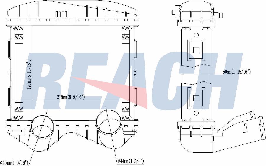 REACH 1.61.2028.4G - Интеркулер, теплообменник турбины abcparts.ee