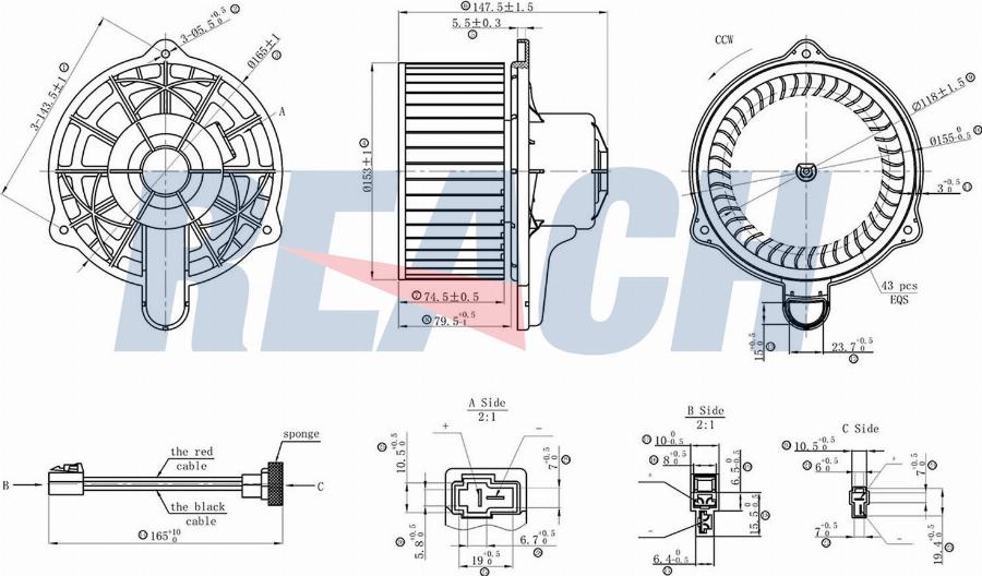REACH 1.16.12184 - Вентилятор салона abcparts.ee