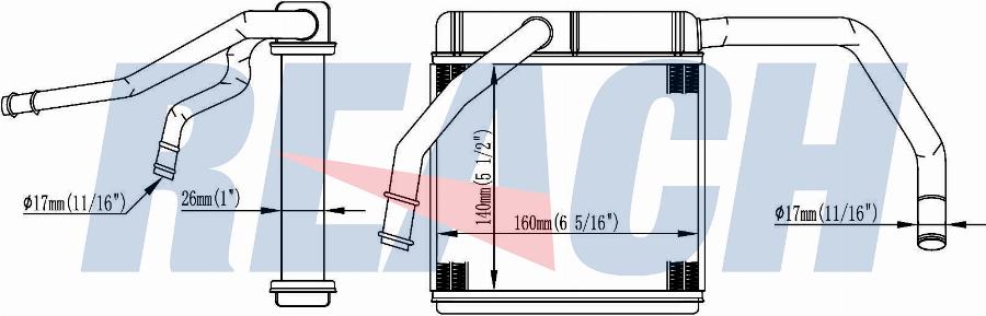 REACH 1.18.15155 - Теплообменник, отопление салона abcparts.ee