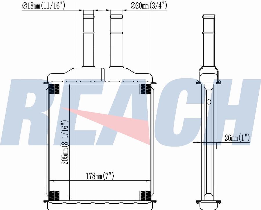REACH 1.18.15342 - Теплообменник, отопление салона abcparts.ee