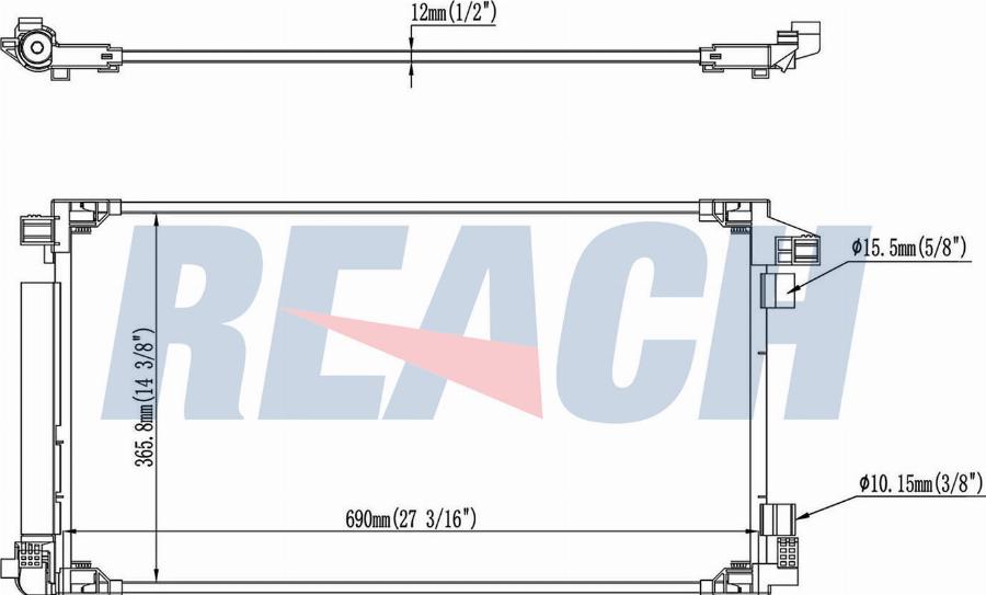 REACH 1.30.5295.PDH - Конденсатор кондиционера abcparts.ee
