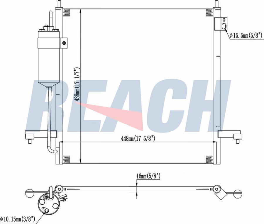 REACH 1.30.5209.PD - Конденсатор кондиционера abcparts.ee