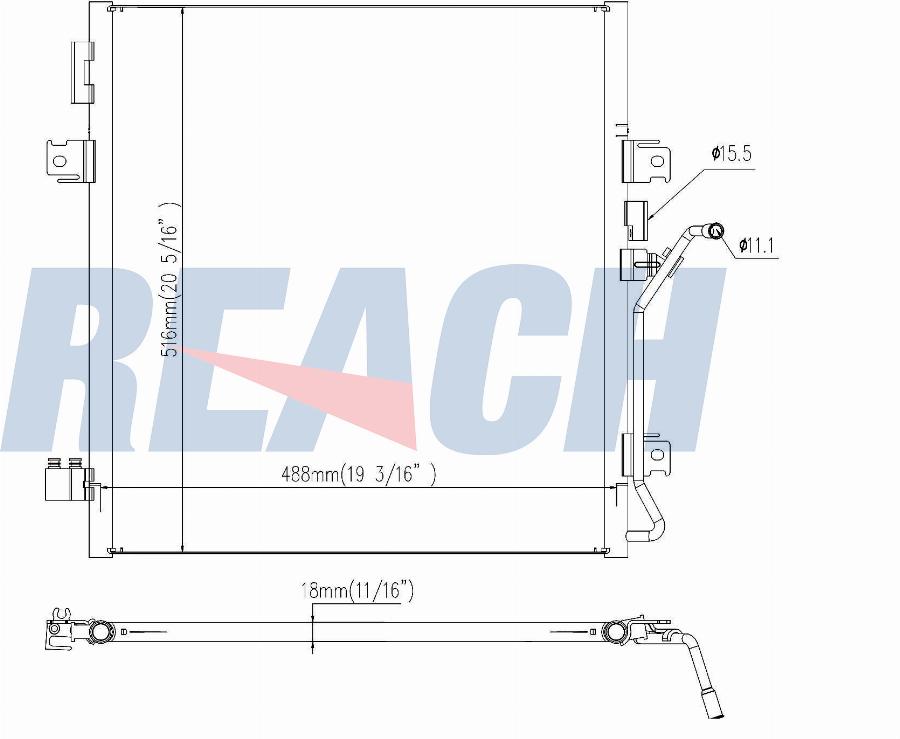 REACH 1.31.3664.P - Конденсатор кондиционера abcparts.ee