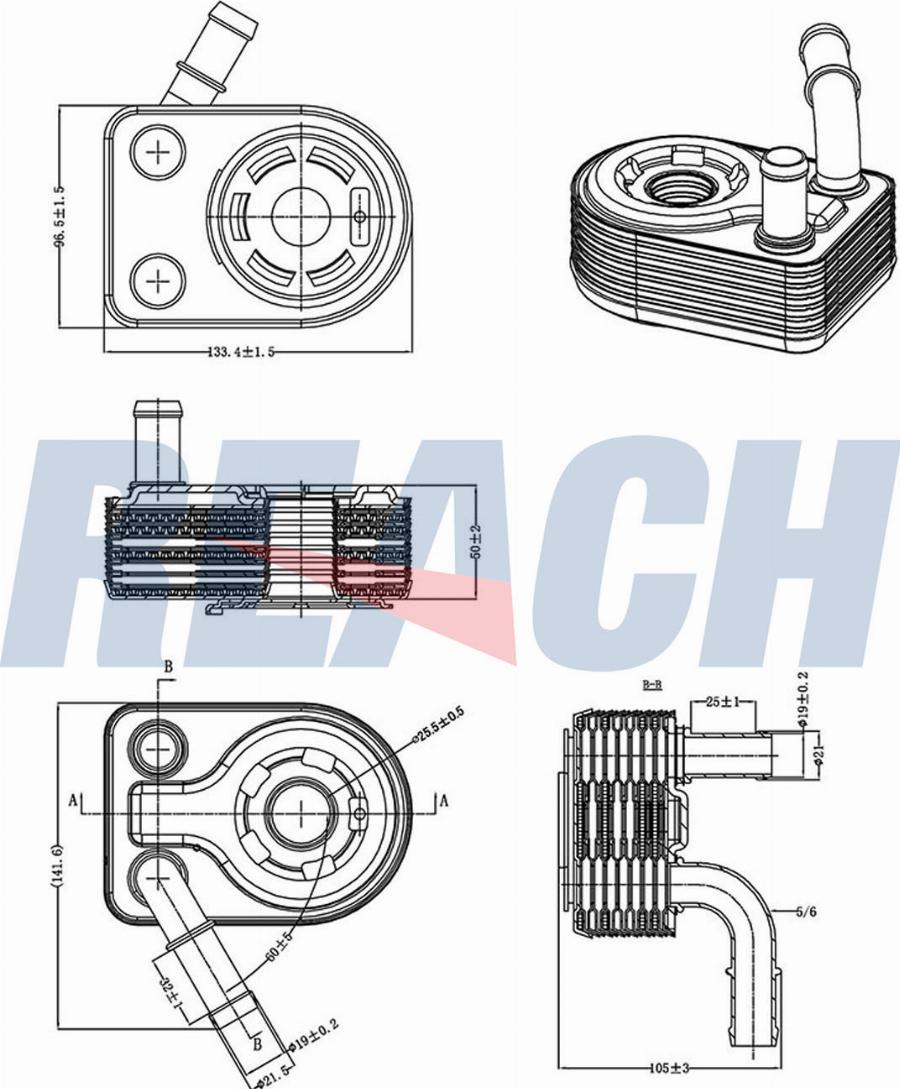 REACH 1.24.11089 - Масляный радиатор, двигательное масло abcparts.ee