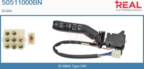 REAL 50511000BN - Выключатель на рулевой колонке abcparts.ee