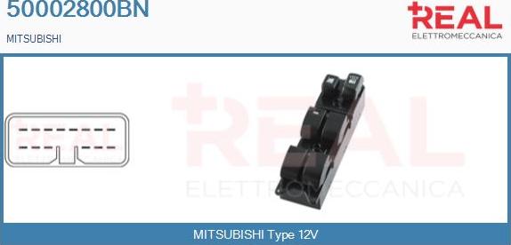 REAL 50002800BN - Выключатель, стеклоподъемник abcparts.ee