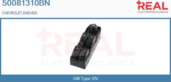 REAL 50081310BN - Выключатель, стеклоподъемник abcparts.ee