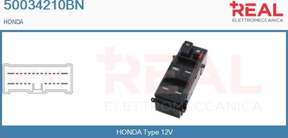 REAL 50034210BN - Выключатель, стеклоподъемник abcparts.ee