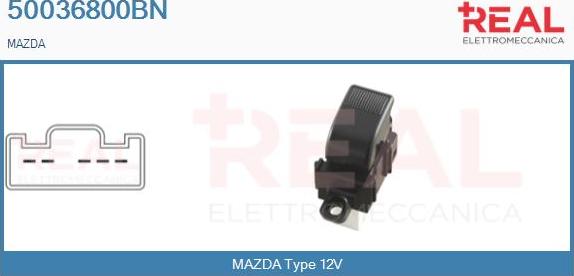 REAL 50036800BN - Выключатель, стеклоподъемник abcparts.ee