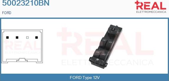 REAL 50023210BN - Выключатель, стеклоподъемник abcparts.ee