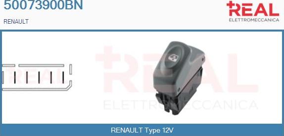 REAL 50073900BN - Выключатель, стеклоподъемник abcparts.ee