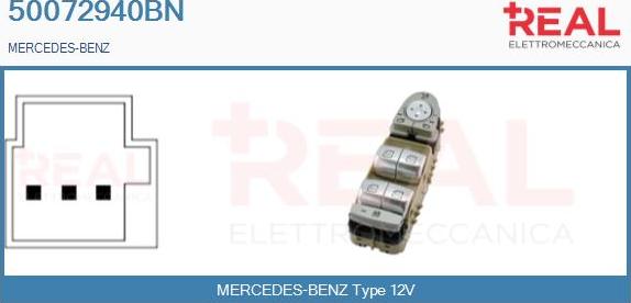 REAL 50072940BN - Выключатель, стеклоподъемник abcparts.ee