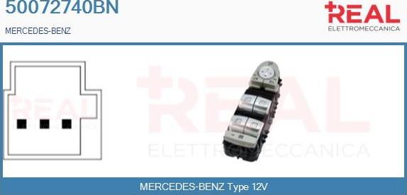 REAL 50072740BN - Выключатель, стеклоподъемник abcparts.ee