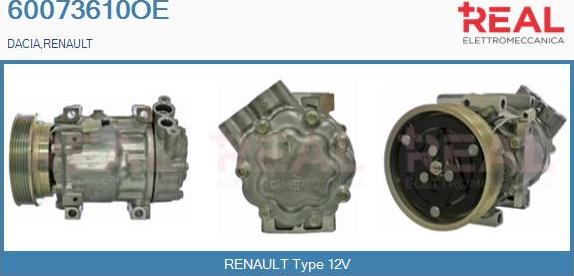 REAL 60073610OE - Компрессор кондиционера abcparts.ee