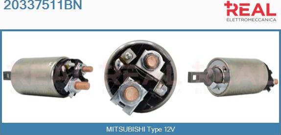 REAL 20337511BN - Тяговое реле, соленоид, стартер abcparts.ee