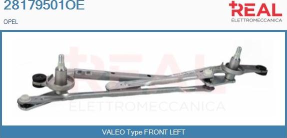 REAL 28179501OE - Система тяг и рычагов привода стеклоочистителя abcparts.ee