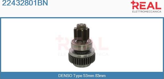 REAL 22432801BN - Бендикс, ведущая шестерня стартера abcparts.ee