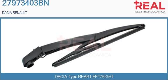 REAL 27973403BN - Рычаг стеклоочистителя, система очистки окон abcparts.ee