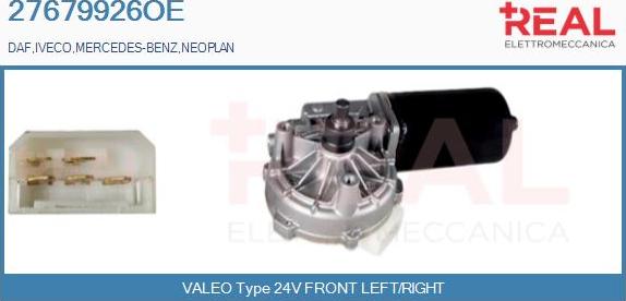 REAL 27679926OE - Двигатель стеклоочистителя abcparts.ee