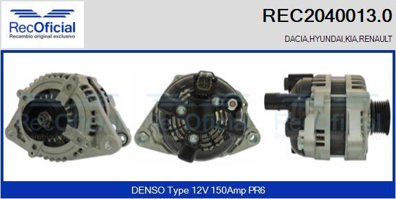 RECOFICIAL REC2040013.0 - Генератор abcparts.ee