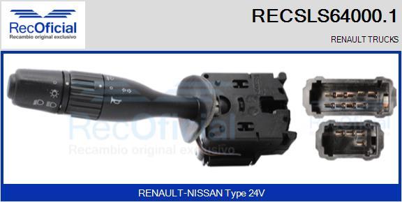 RECOFICIAL RECSLS64000.1 - Выключатель на рулевой колонке abcparts.ee