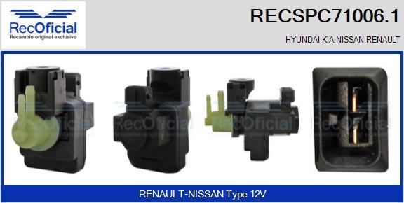 RECOFICIAL RECSPC71006.1 - Преобразователь давления ОГ, EGR abcparts.ee