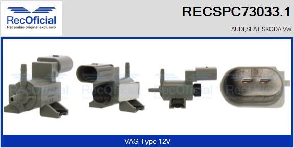RECOFICIAL RECSPC73033.1 - Преобразователь давления ОГ, EGR abcparts.ee