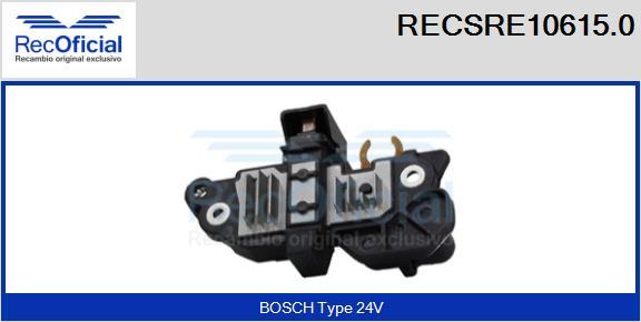 RECOFICIAL RECSRE10615.0 - Регулятор напряжения, генератор abcparts.ee