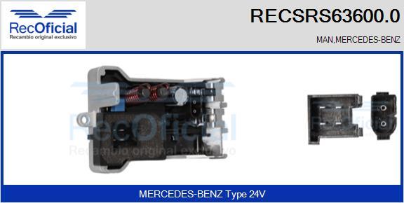 RECOFICIAL RECSRS63600.0 - Сопротивление, реле, вентилятор салона abcparts.ee