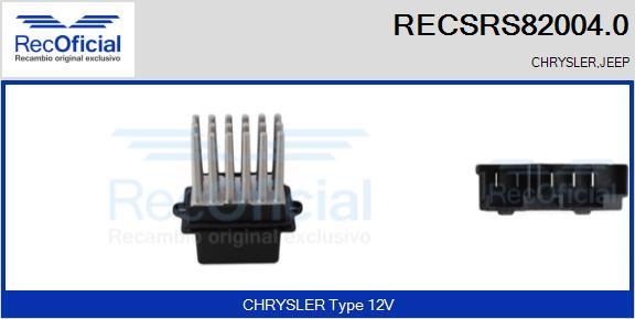 RECOFICIAL RECSRS82004.0 - Сопротивление, реле, вентилятор салона abcparts.ee