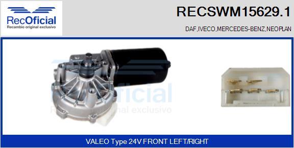 RECOFICIAL RECSWM15629.1 - Двигатель стеклоочистителя abcparts.ee