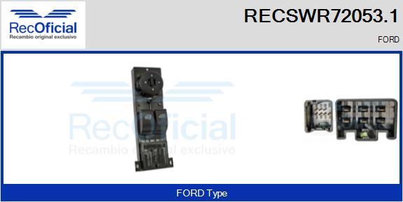 RECOFICIAL RECSWR72053.1 - Выключатель, стеклоподъемник abcparts.ee
