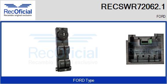 RECOFICIAL RECSWR72062.1 - Выключатель, стеклоподъемник abcparts.ee