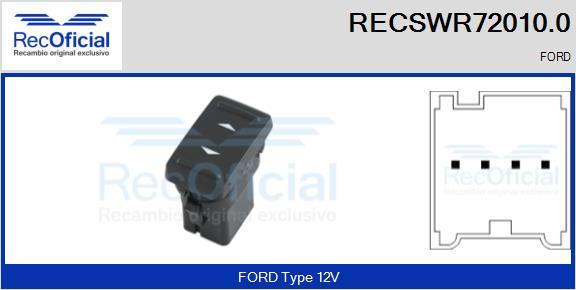 RECOFICIAL RECSWR72010.0 - Выключатель, стеклоподъемник abcparts.ee