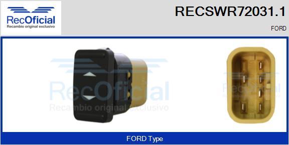 RECOFICIAL RECSWR72031.1 - Выключатель, стеклоподъемник abcparts.ee