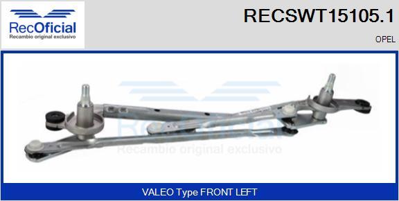 RECOFICIAL RECSWT15105.1 - Система тяг и рычагов привода стеклоочистителя abcparts.ee