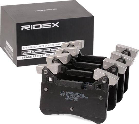 RIDEX 402B0855 - Тормозные колодки, дисковые, комплект abcparts.ee