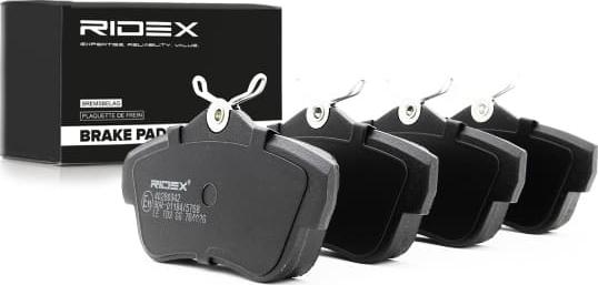 RIDEX 402B0342 - Тормозные колодки, дисковые, комплект abcparts.ee