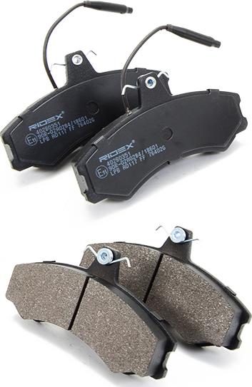 RIDEX 402B0351 - Тормозные колодки, дисковые, комплект abcparts.ee