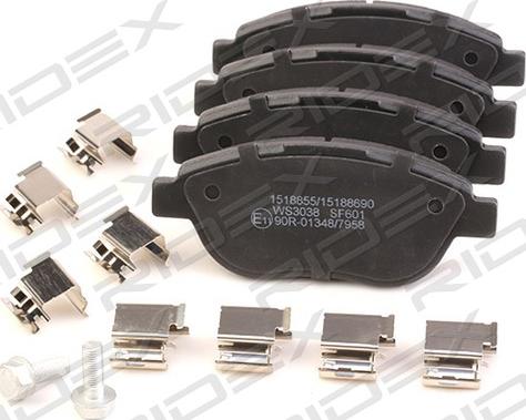 RIDEX 402B1369 - Тормозные колодки, дисковые, комплект abcparts.ee